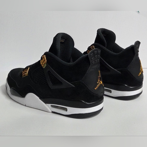 Jordan 4 Retro Royalty 2017 Size 11.5 Pre-Owned 308497-032 Black Gold - Picture 4 of 15